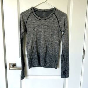 lululemon swiftly long sleeve, heather grey ombré